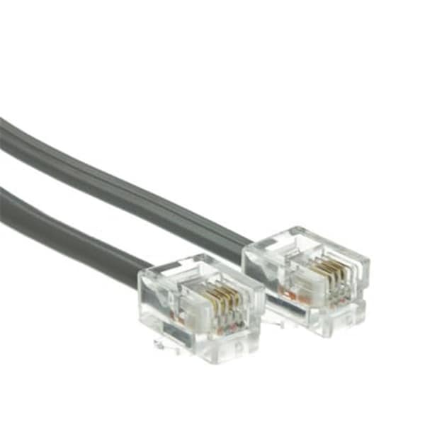 Cable Wholesale Cable Wholesale 8101-64102 2 ft. RJ11 Silver Satin Flat Telephone Cord; 6P by 4C - Silver Satin 8101-64102 - main